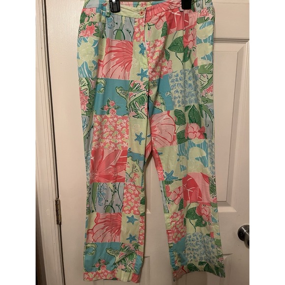 Lilly Pulitzer Pants - Lilly Pulitzer Patchwork Capri Pants Womens 10 Multicolor Floral Resort EUC